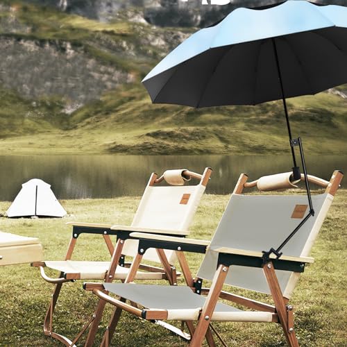 UPF 50+ Beach Umbrella with Adjustable Universal Clamp