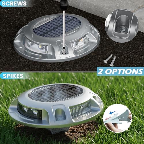 Solar Driveway Dock Lights with Remote (4 Count)