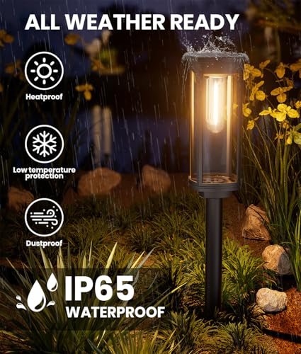 8 Pack Solar Pathway Lights Outdoor IP65 Waterproof Super Brightness Solar Powered Landscape Path Lights for Outside Walkway Driveway Garden (8 Count)