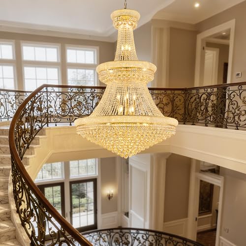 42 Inch Gold Crystal Eiffel Tower Chandelier