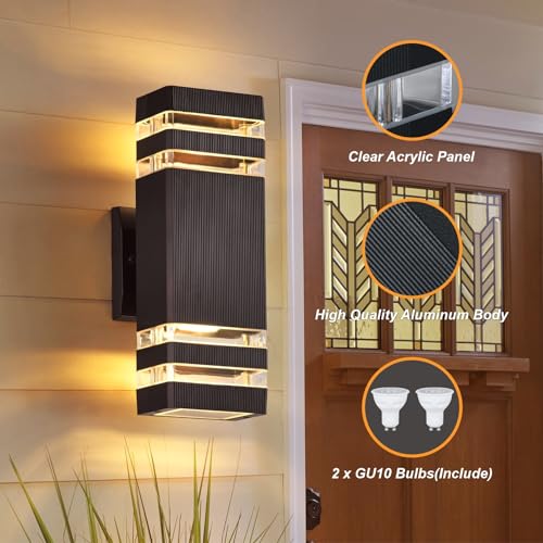 Modern Outdoor Wall Lights 2 Pack (2 Count)