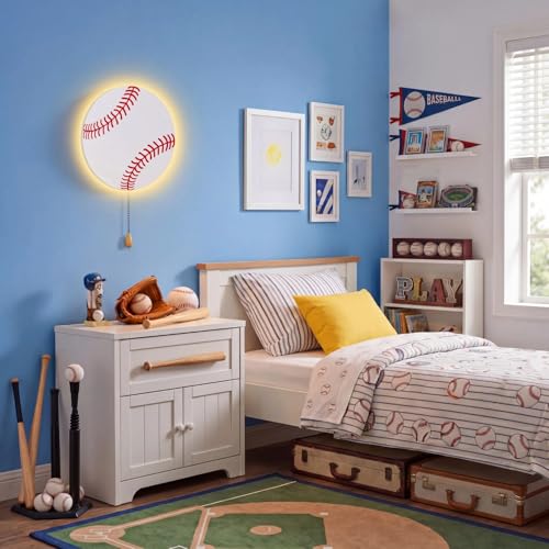 Baseball Night Light Wall Lamp Sleeping Nursery Lighting