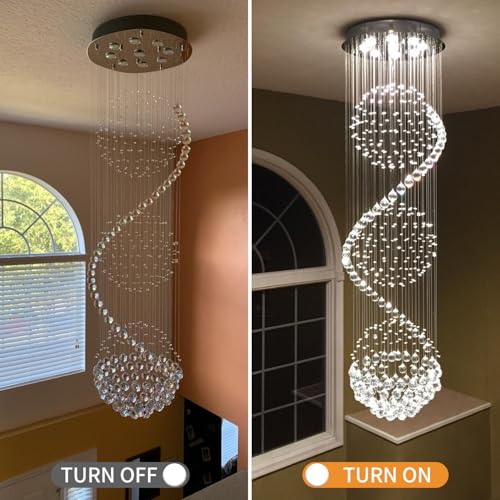 Modern Spectacular Spiral Sphere Rain Drop Chandeliers