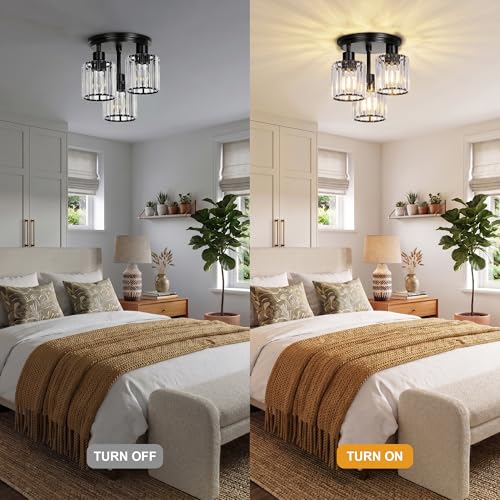 Crystal Semi Flush Mount Ceiling Light