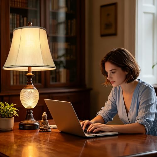 27.5'' Tall Vintage Bedside Table Lamps with USB Charging Ports (2 Count)