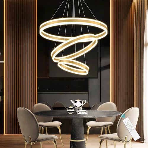 3 Rings Modern Gold LED Chandelier (3 Count)