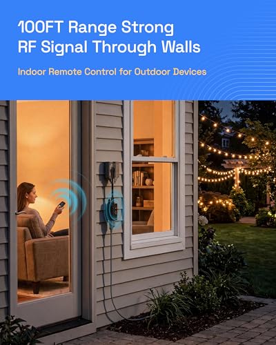 Remote Control Outlets Outdoor Waterproof Indoor Wireless Light Switch (3 Count)
