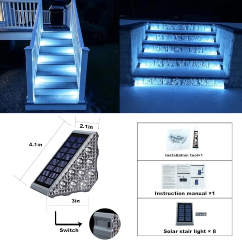 Solar Stair Lights 8 Pack (8 Count)