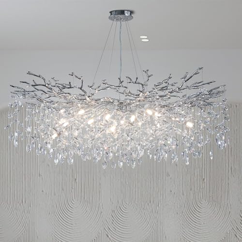47" Silver Tree Branch Chandelier