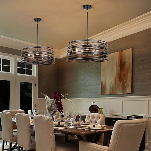 5 Light Drum Chandelier for Dining Room