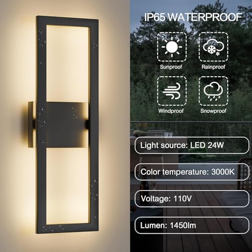 22" Modern Outdoor Wall Lights