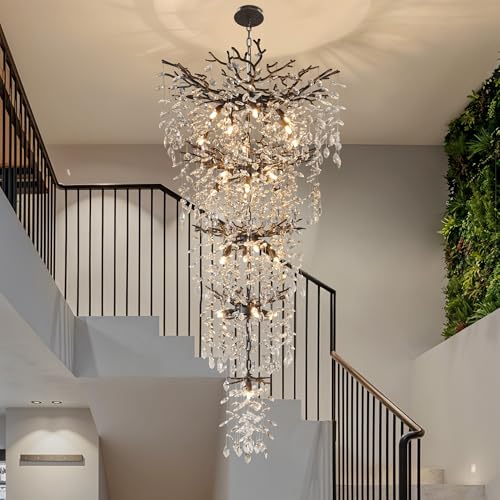 118" Black Large Chandeliers for High Ceilings