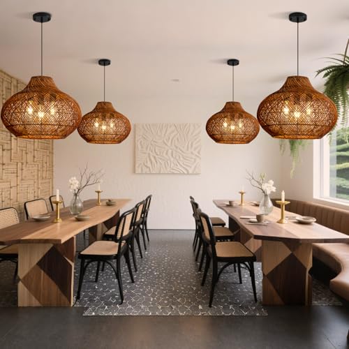 18.9" Rattan Pendant Light