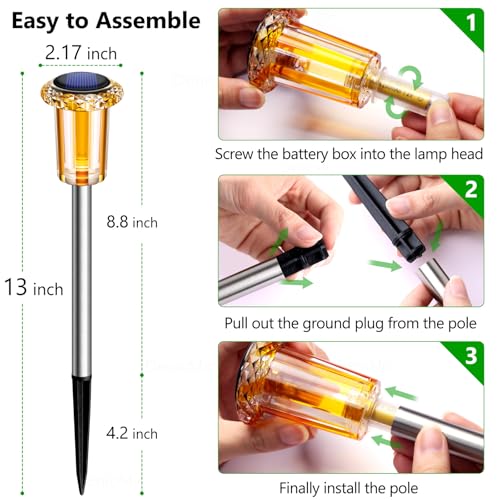 Outdoor Solar Lights Waterproof 10 Pack Color LED Christmas Decor (10 Count)