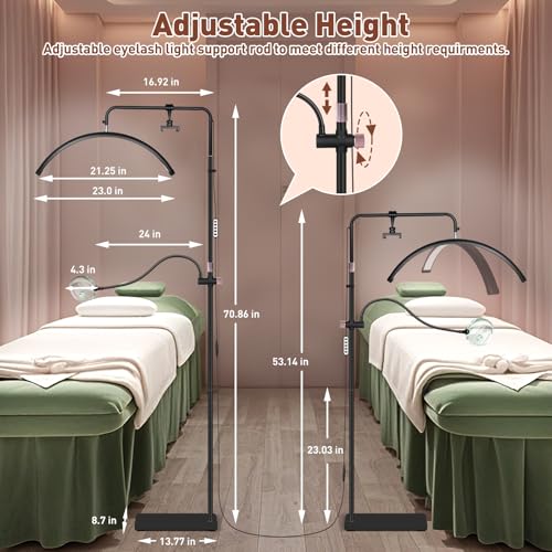 5X 10X Magnifier Half Moon Lash Light with Large Square Base