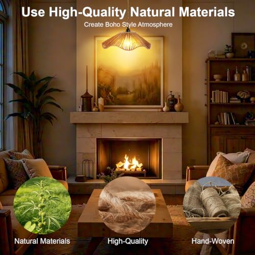 4 Pcs Wavy Rattan Lamp Shades (4 Count)