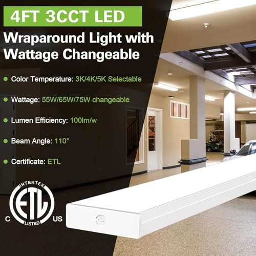4FT LED Wraparound Light with 3 Wattages