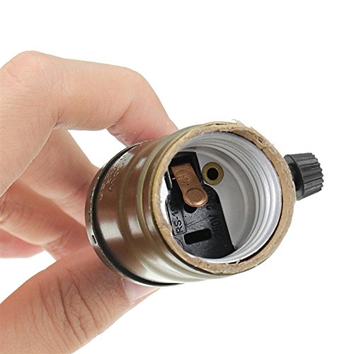 Single Vintage Bulb Cord Edison Socket lamp Plug Pendant Light with Dimmer