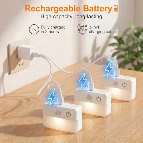 6 Pack Rechargeable Stair Lights Indoor (6 Count)