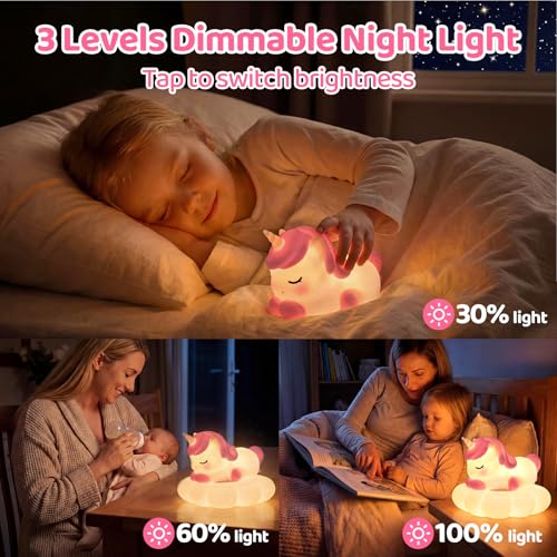 Huggwaii Squishy Cloud Unicorn Night Light for Kids