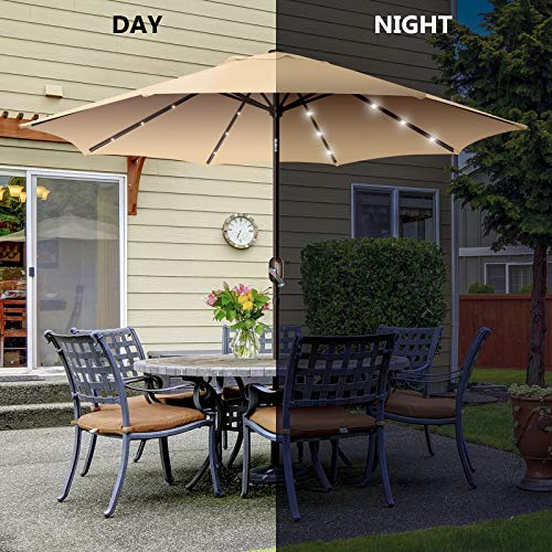 9ft Patio Umbrella with Solar Lights