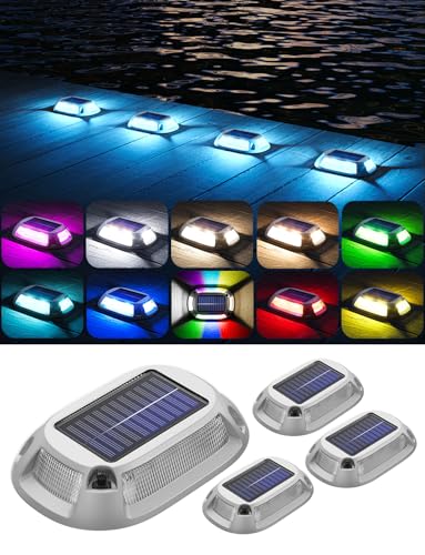 Aluminum Alloy Solar Dock Lights (4 Count)