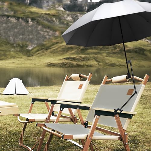 UPF 50+ UV Protection Beach Umbrella with Adjustable Universal Clamp