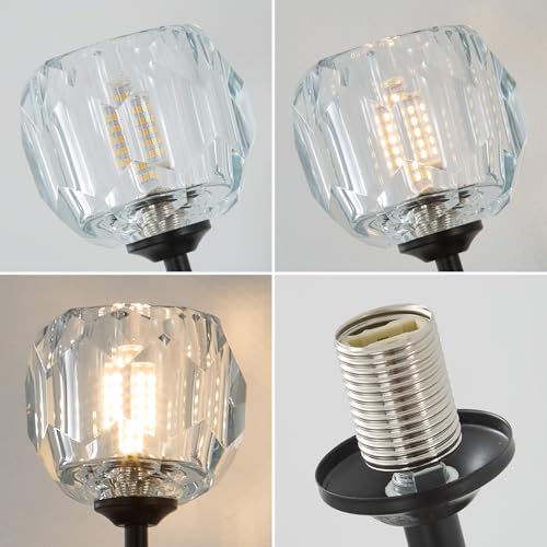 Black Crystal Wall Sconces of Two Brass Mid Century Modern Bathroom Sconce