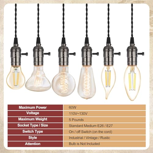 1 Pcs Pendant Light Sockets Cord Kit