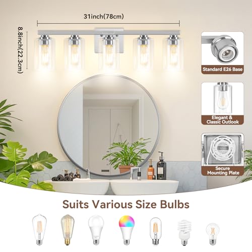 5 Light Bathroom Light Fixtures