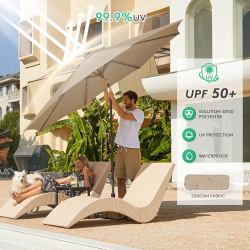 9' Patio Umbrella with Solar Lights