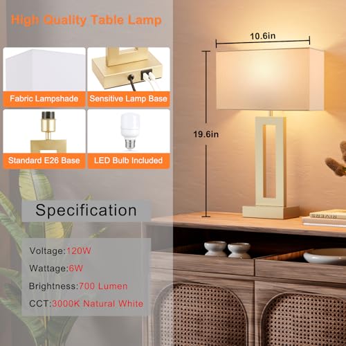 Nightstand Table Lamps for Bedrooms Set of 2 (2 Count)