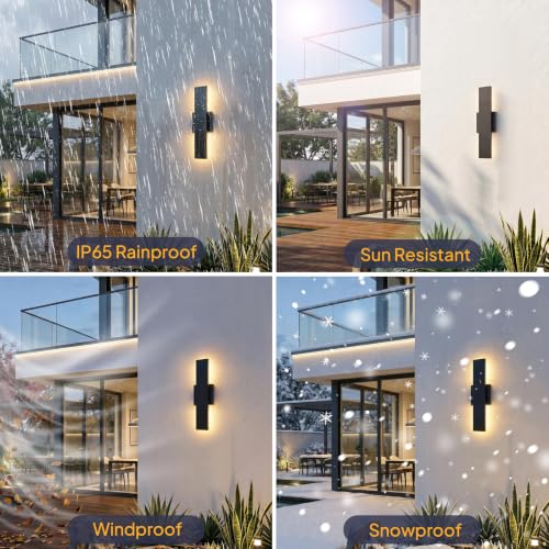 2 Pack 15.7in LED Outdoor Wall Lights Dimmable (15.7in)