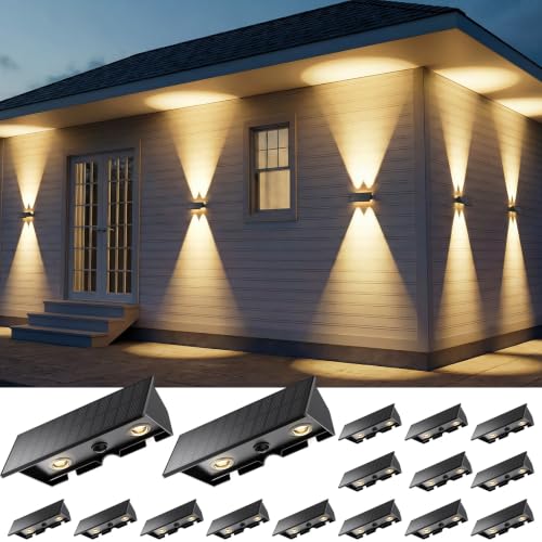 16PACK Solar Sconce Lights Outdoor