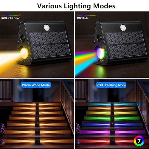 2 Pack Motion Sensor Solar Step Lights