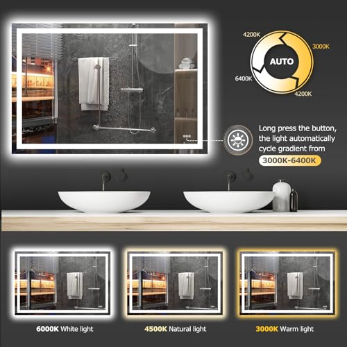 60"X40" LED Bathroom Mirror with Lights