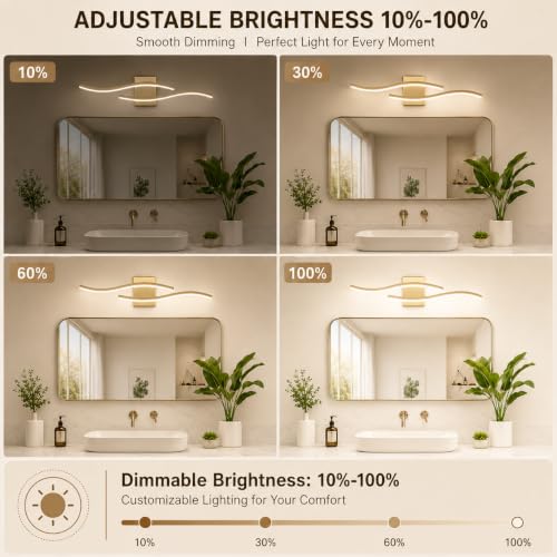 Modern Vanity Lights Dimmable Bathroom Light Fixtures Over Mirror Bathroom LED Vanity Light for Bathroom Living Room