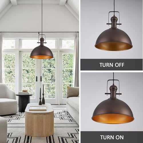 12 Inch ORB Farmhouse Pendant Lights for Kitchen Island 3 Pack (3 Count)