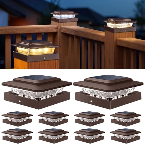 4x4 Solar Post Cap Lights Outdoor 10Pack