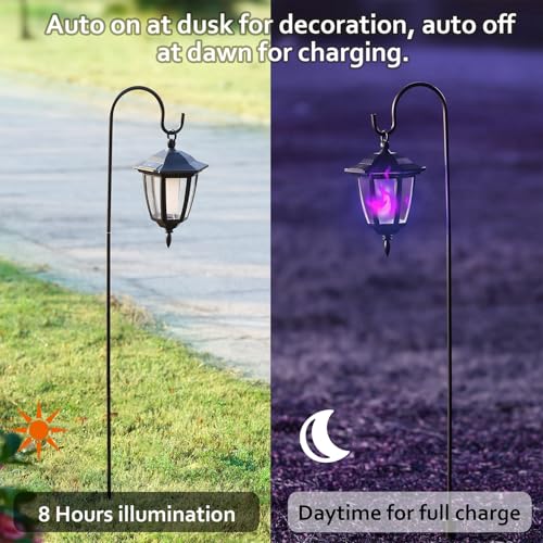 4 Pack Solar Halloween Flame Hanging Lights Outdoor (16 Count)