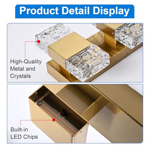 4 Lights Bathroom Vanity Light Fixtures 3000K Warm Lighting