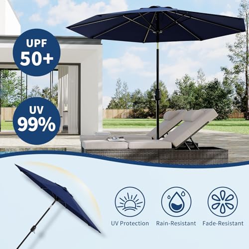 10FT Patio Umbrella 8 Sturdy Ribs Outdoor Table Umbrella