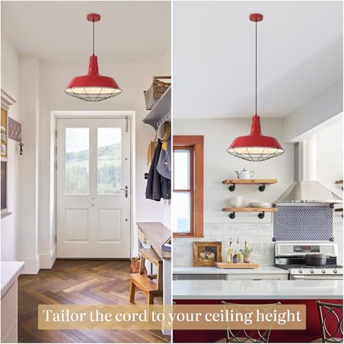 Red Large Pendant Lights Kitchen Island (2 Count)