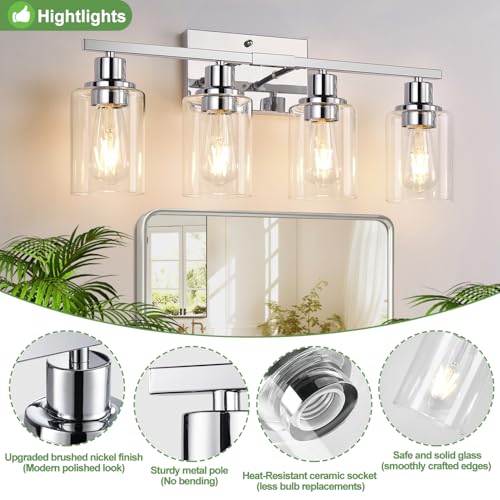 4 Light Bathroom Light Fixtures (4 Count)