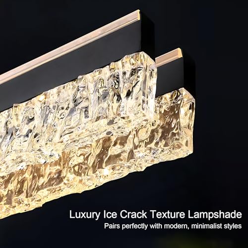59" Modern Linear Chandelier Black Modern Pendant Light Fixture Dimmable Island Chandelier for Kitchen Island Lighting