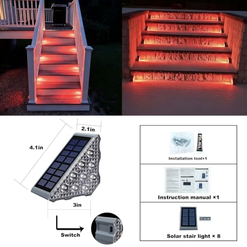 Solar Stair Lights 8 Pack (8 Count)