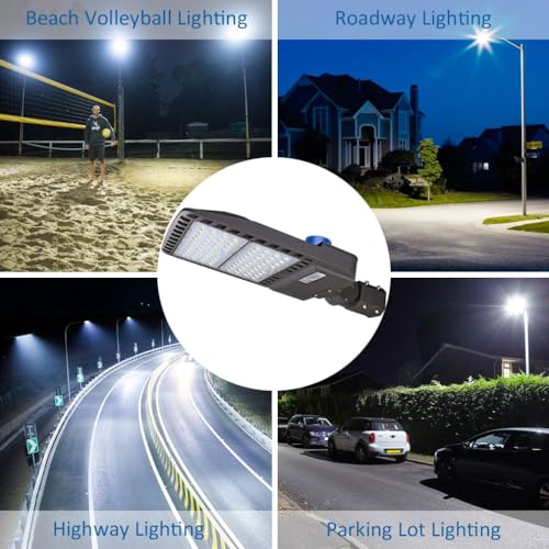 3 Pack LED Parking Lot Lights 200W with Photocell Slip Fitter (3 Count)