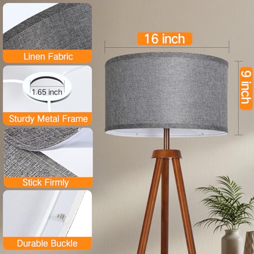 Grey Large Drum Lamp Shades for Floor Lamps