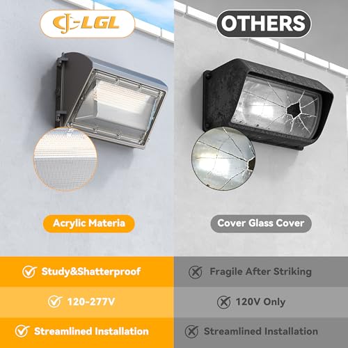 60W LED Wall Pack Light with Dusk to Dawn Photocell (4 Count)