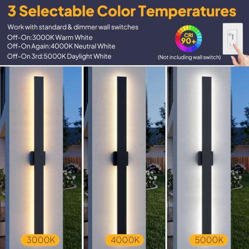 2 Pack 57.5in LED Outdoor Wall Lights (57.5in)